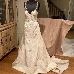 Liancarlo Couture silk taffeta wedding dress, Sz 6
